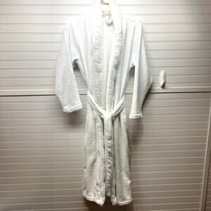 Pottery Barn Faux Fur Trimmed Wrap Belted Bathrobe Size S